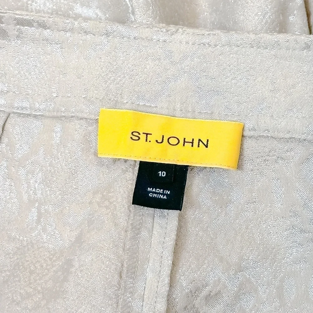 St. John Straight Crop Pants Jacquard Gold - Picture 10 of 10